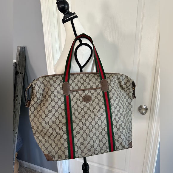 Authentic Gucci Supreme Canvas Weekender Travel Bag / Tote - Picture 1 of 17